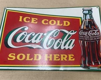 1980s Coca Cola Metal Sign