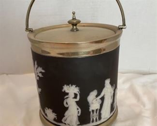 #8 - $120 Rare Wedgwood Black Jasperware ice pail bucket 