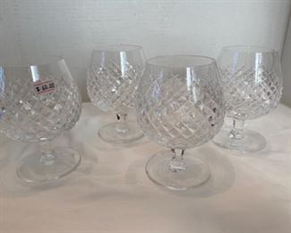 #16 - $60 set of 4 Waterford cognac sniffers. Cut crystal. Very good condition 