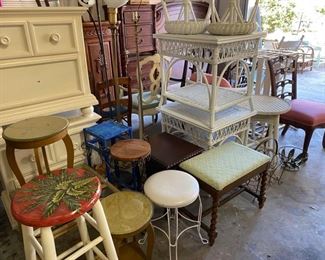 lots of furnitures in garage (two cream chests are SOLD)