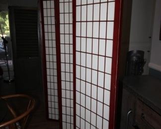 $125. Six paneled  folding screen,96 inches wide and 72 inches tall.