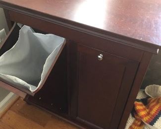 Solid mahogany hamper $50