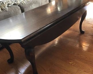 Mahogany table with side wings $50