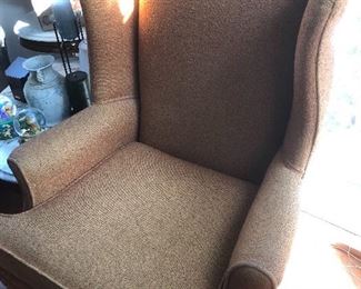 Orange wing back chairs $150 a pair