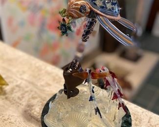 hand blown glass turtle Millefiori Murano