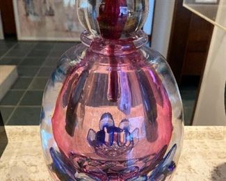 oversized blown glass perfume bottle