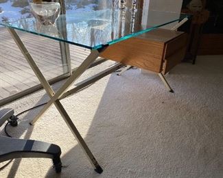 Knoll glass top desk
