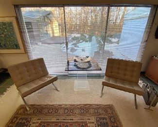 pair of early Knoll Barcelona chairs