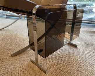 chrome & acrylic magazine holder