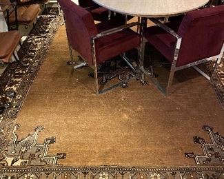 travertine top midcentury chrome table