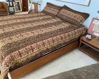 Danish teak king bed & nightstands