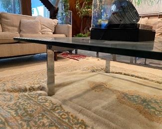 Milo Baughman chrome & glass coffee table