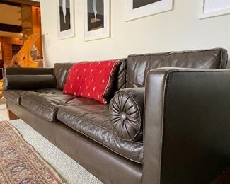 rare Mies Van Der Rhoe leather & wood sofa