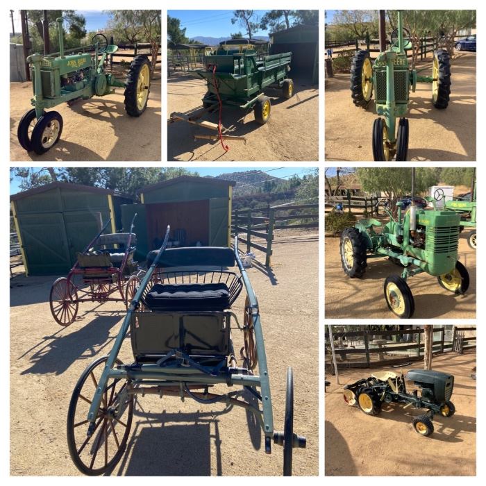 Vintage John Deere Tractors, Custom Horse Drawn Wagon, Doctors Buggy