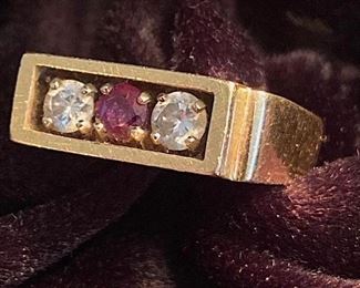 Diamond & Ruby Cocktail Ring