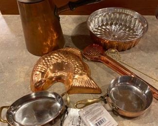 037 Vintage Copper Chocolate Pot, Wagner Mould and More