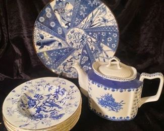 128 Coalport Cairo Blue On White