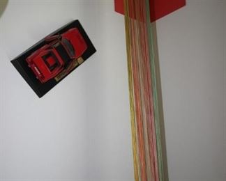 $75. Mid century hanging string art. 66 inches long.