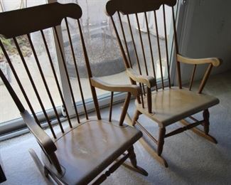 $50 each. Two maple rocking chairs.