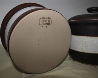 $25. Two pieces of Denby pottery.