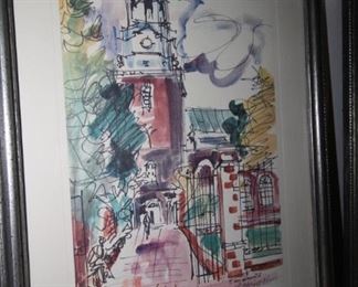 $40. Kay Smith water color of "Old Christ Church". 14x18
