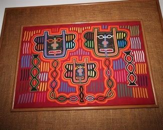 $30. Framed South American loomwork.