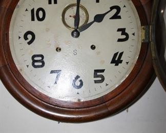 $50. Sessions wall clock, as is with clear plastic bezel. 