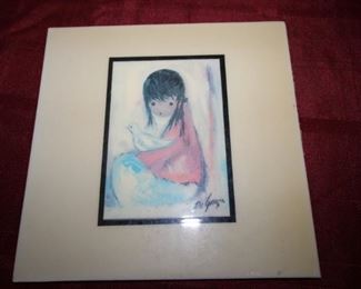 $8. De Grazia "White Dove tile, 8x8.