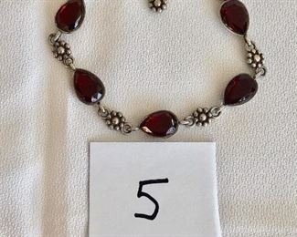 $15.  BRIGHTON bracelet with red crystals and flowers.  8” long including extension