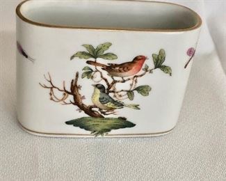 $20.   HEREND cigarette holder with bird and butterfly. Measures 2.5” x 3.75”. Mint condition