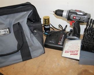 $40. Brand new Porter Cable rechargeable drill with drill bits and carry bag.
