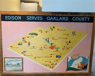 Large Wall Hanging Edison Serves Oakland County Map