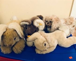 LARGE STEIFF STUFFED ANIMALS - SOME HAVE ISSUES