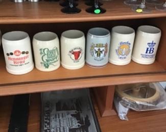 Vintage beer steins 