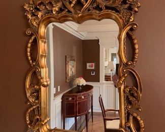 6. Decorative Carved Gilt Mirror (30" x 48")