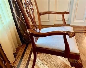 2. 8 Hickory White Chippendale Chairs - 2 Arm (26" x 21" x 41") 6 Side (25" x 21" x 41")