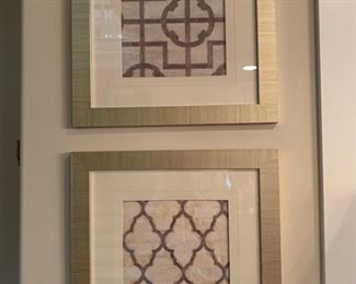 17. Set of 4 Horchow Geometric Prints (18" x 18")