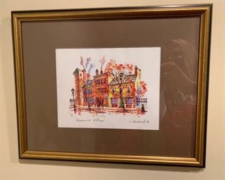 94. Greenwich Village Print signed S. Michaels '94 (19" x 14")