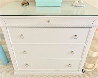 101. 4 Drawer Chest w/ Protective Glass Top (45" x 24" x 39")