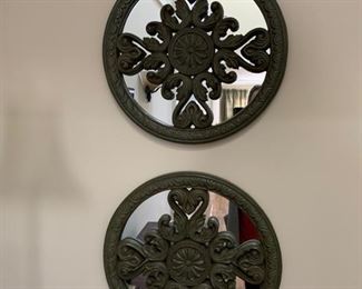 118. Pair of Mirrored Medallions (17")