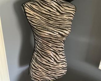 132. Zebra Sequined Dress Form (52")