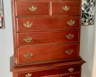 174. American Independence Collection from American Drew 2 pc High Boy Dresser (39" x 19" x 82")