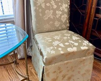 256. Custom Uphostered Slipper Chair (19" x 20" x 39")