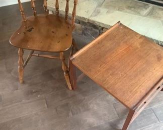 Accent Wooden Chair and Table