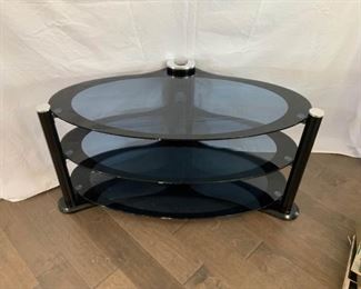 Black Glass TV Stand