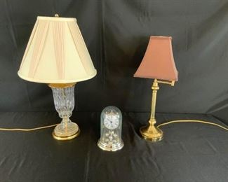 Crystal Lamp, Brass Lamp with Clock