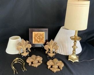 Gold Tone Decor Lamps and Walls