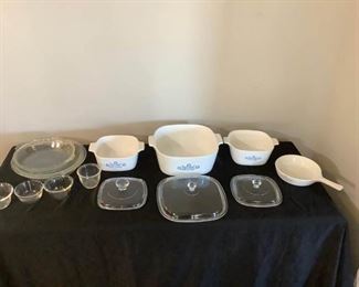 Pyrex and Blue Flower CorningWare