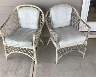 White Painted Patio Chairs