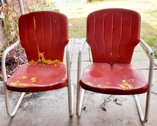 Vintage metal patio chairs